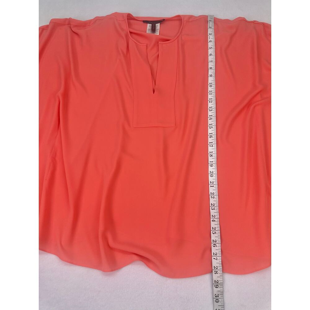 BCBGMAXAZRIA Coral Poncho Sleeve Tunic Blouse Size M/L Split Neck Flowy Cape Top - Picture 7 of 8